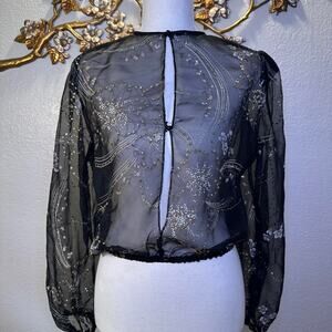 Vintage sheer black chiffon blouse